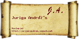 Juriga András névjegykártya